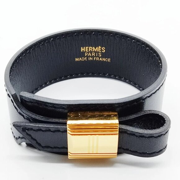 Hermes Bracelet Black Gold Square F 260-073125 - Picture 1 of 8